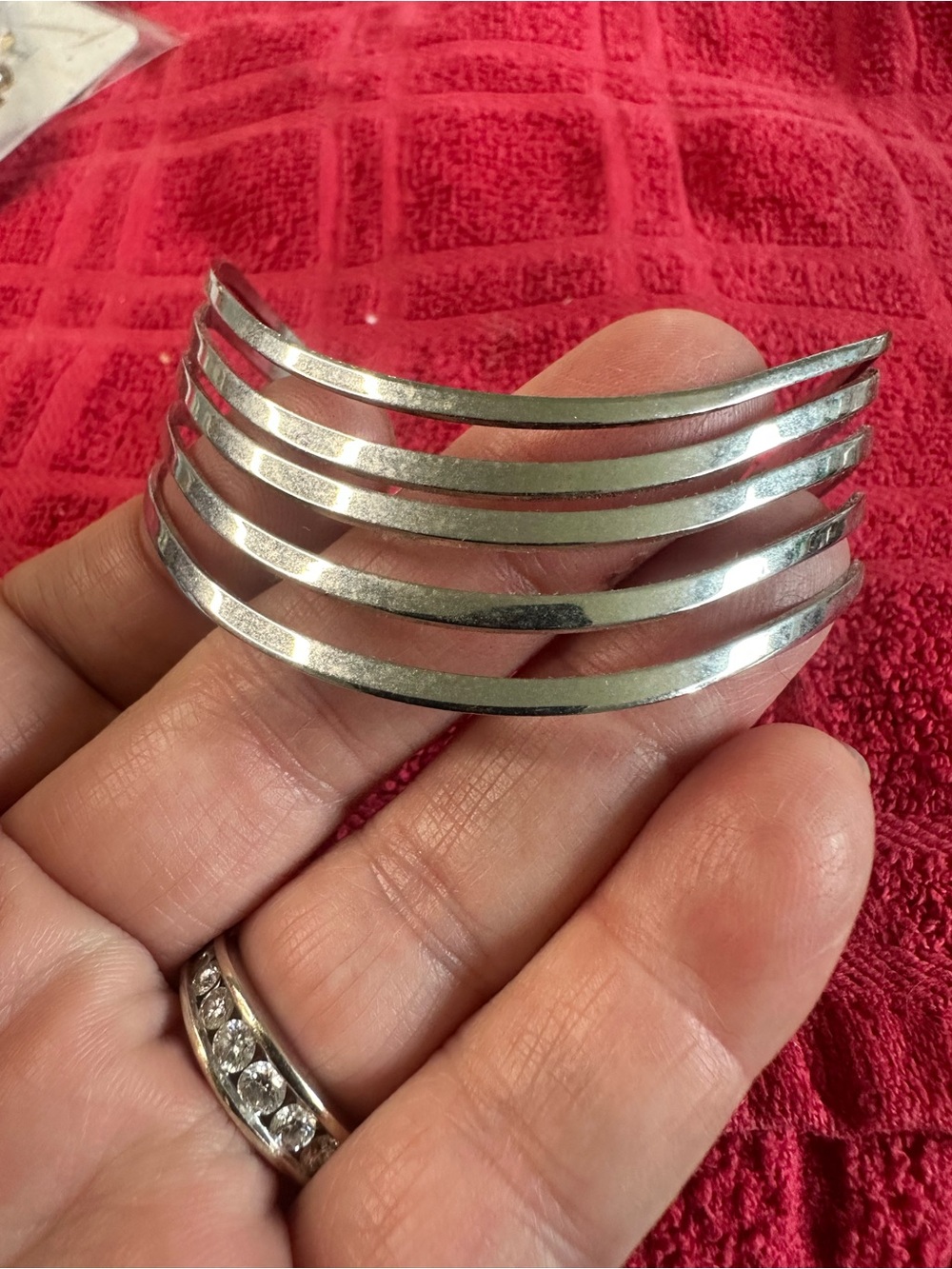 Unlisted Silver Multi-Row Open Cuff Bracelet